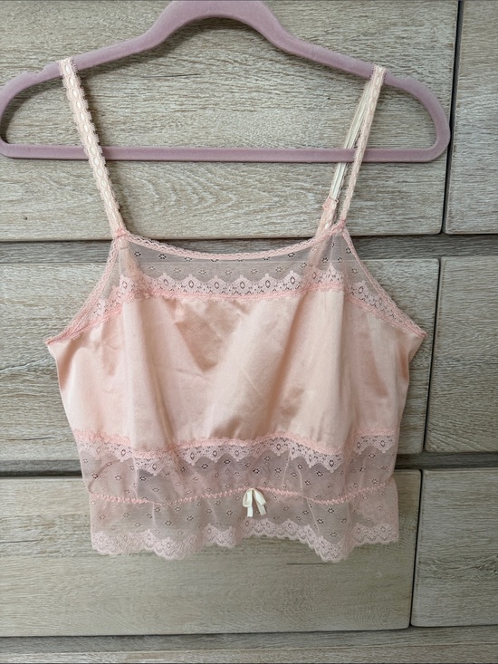 jcpenney Tops - Soft Vintage Pink Lace Trim Camisole Tank Top